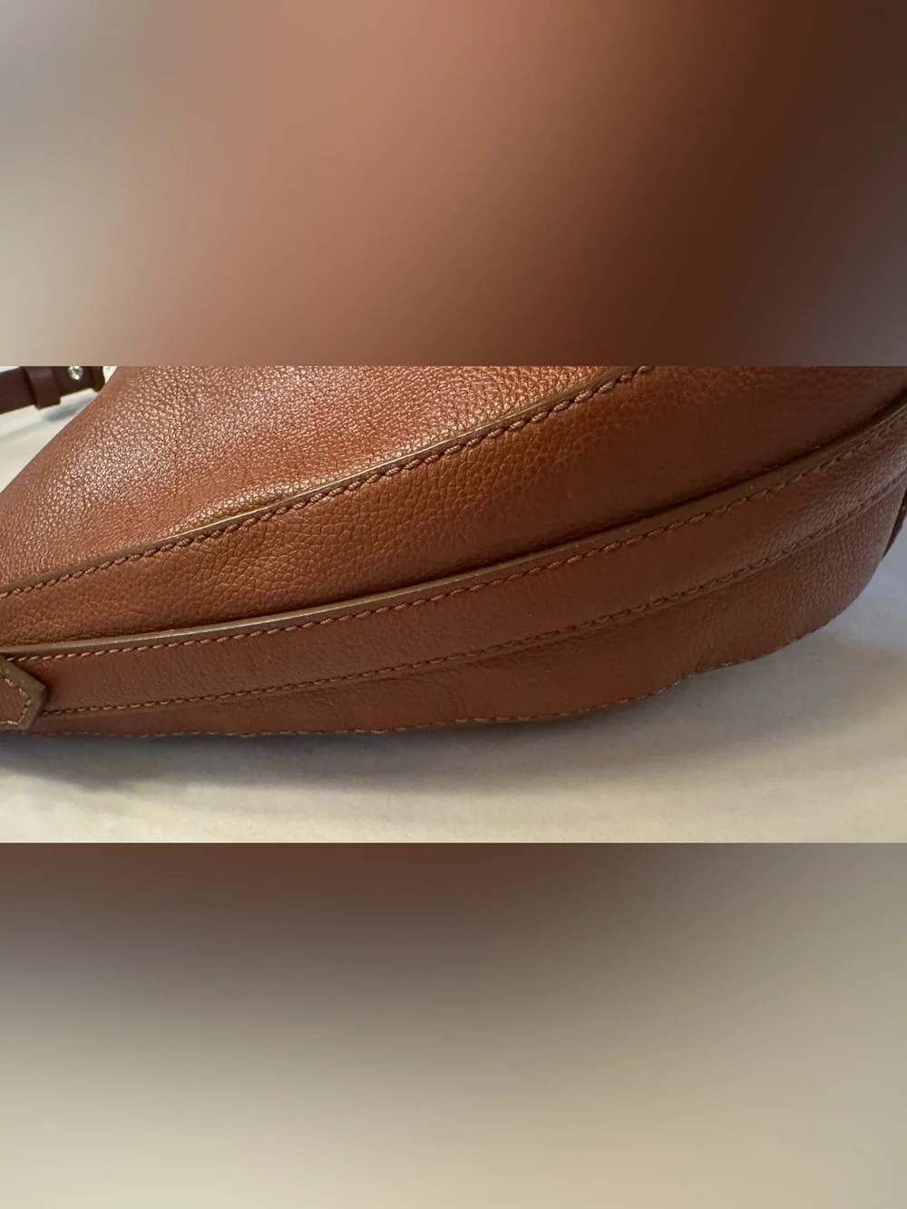 Fossil Shae Hobo Bag Brown Leather Shoulder Crescent Purse Boho Luxury Western